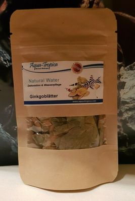 Aqua-Tropica Natural Water Ginkgoblätter 25 Stück für Garnelen + Welse Futter