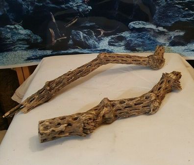 2x Vuka Holz 35cm + 46cm - Wurzel für Aquarium, Terrarium, Garnelen, Reptilien