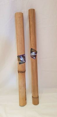 2x Bambus Rohr 81x6,5cm + 80x6cm - Holz für Reptilien, Schlangen, Terrarium