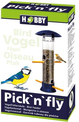 Hobby Pick`n`fly 38cm blau - Vogelfuttersäule Futterspender Futterstation Futter