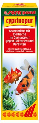 Sera pond cyprinopur 250ml - gegen Bakterien + Parasiten im Gartenteich Teich