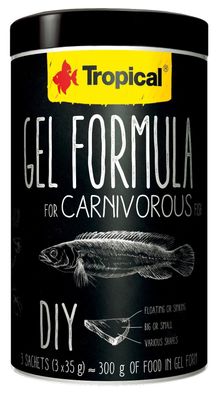 Tropical Gel Formula Carnivore Futtergelee für Fische 1000ml / 3 x 35g