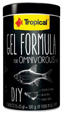 Tropical Gel Formula Omnivore Futtergelee für Fische 1000ml / 3 x 35g