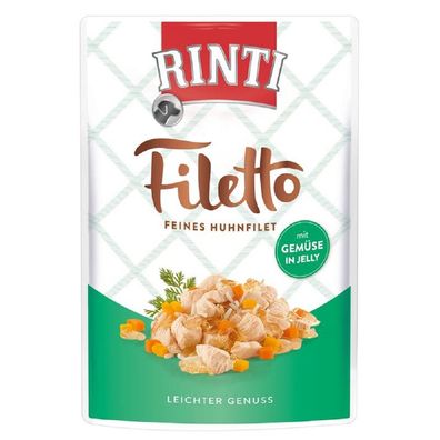 RINTI ¦ Filetto Jelly Huhn & Gemüse - 24 x 100g ¦Hundenassfutter