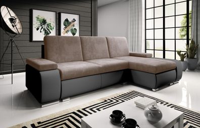 FURNIX Ecksofa Sofa ausziehbar Lortsie mit Schlaffunktion Bettkasten MA1100PS03