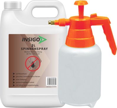 INSIGO 2L + 2L Sprüher Spinnenspray Mittel Schutz Abwehr Vernichter gegen Spinnen