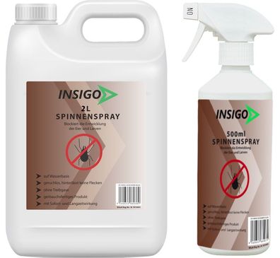 INSIGO 2L + 500ml Anti Spinnenspray Mittel Schutz Abwehr Vernichter gegen Spinnen