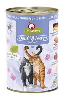 GranataPet ¦ DeliCatessen - Thunfisch & Ente - 6 x 400g ¦ nasses Katzenfutter in ...