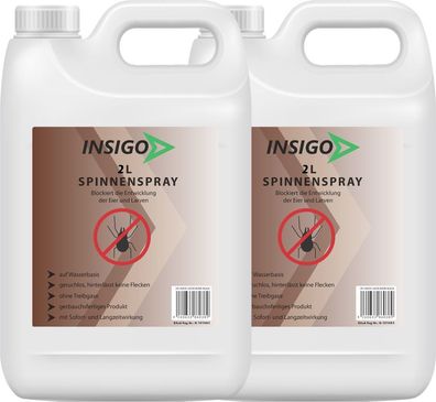INSIGO 2x2L Anti Spinnenspray Mittel Schutz Abwehr Vernichter gegen Spinnen frei Ex