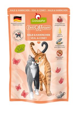 GranataPet ¦ DeliCatessen - Kalb & Kaninchen - 6 x 85g ¦ nasses Katzenfutter im ...