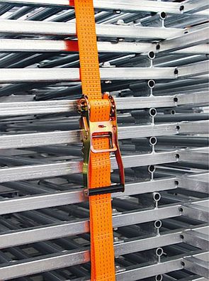 Oranges Ratschen-Zurrgurt Set 2teilig 1500 cm zul. Zugkraft 4000 kg