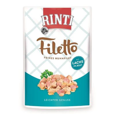 RINTI ¦ Filetto Jelly Huhn & Lachs - 24 x 100g ¦ Hundenassfutter