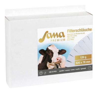 Milchfilter Sana Premium 120 Gramm 620 x 78 mm, genäht, 100 Stück Filter Milch