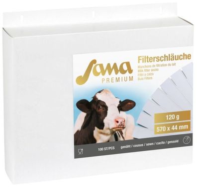 Milchfilter Sana Premium 120 Gramm 570 x 44 mm, genäht, 100 Stück Milch Filter