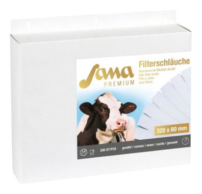 Milchfilter Sana Premium 320 x 57 mm genäht, 250 Stück Milch Filterschläuche Kuh