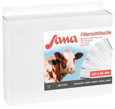 Milchfilter Sana 320 x 57 mm geschweißt, 75 Gramm, 250 Stück Filterschläuche Kuh