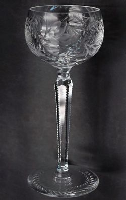 RAR! Hochwertiges antikes Kristall Römerglas Rosendekor + Bodenranke 4#S