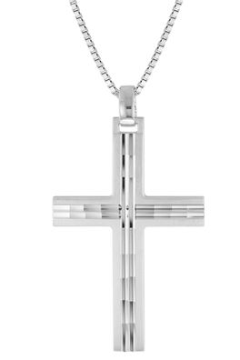 trendor Schmuck Herren-Halskette mit Kreuz-Anhänger 50 mm Silber 925 41254