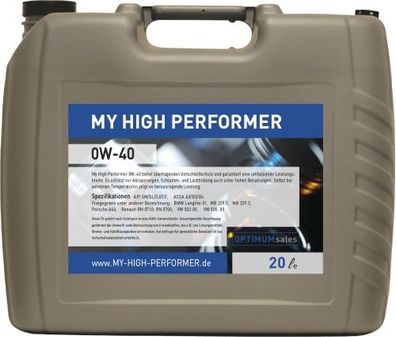 My High Performer 0W-40 20 Liter