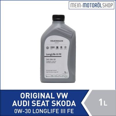 Original VW Audi Seat Skoda 0W-30 504.00 / 507.00 Longlife FE 3 1 Liter