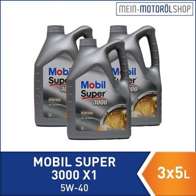 Mobil Super 3000 X1 5W-40 3x5 Liter