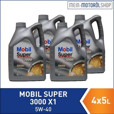 Mobil Super 3000 X1 5W-40 4x5 Liter