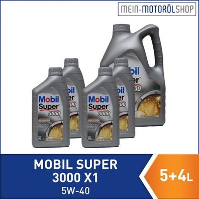 Mobil Super 3000 X1 5W-40 5 + 4 Liter