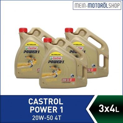 Castrol Power 1 4T 20W-50 3x4 Liter