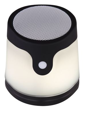 Globo Gropina LED Tischleuchte schwarz, weiß mit Bluetooth Lautsprecher 9,8x10,7cm