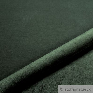 0,5 Meter Stoff Baumwolle Polyester Elastan Alpen Sweat Jersey oliv flauschig