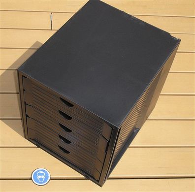 Schubladenbox System-Box schwarz DIN C4 5 Schubladen HAN 1450-13 4012473145047