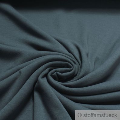 Stoff Baumwolle Polyester Elastan Alpen Sweat Jersey grau flauschig weich