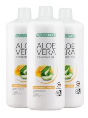 Aloe Vera Drinking Gel Traditionell mit Honig 3er Set 3000 ml