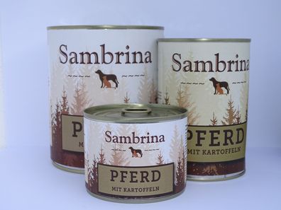 Sambrina Pferd mit Kartoffeln - Hunde Nassfutter glutenfrei zuckerfrei getreidefrei