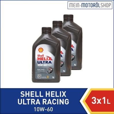Shell Helix Ultra Racing 10W-60 3x1 Liter