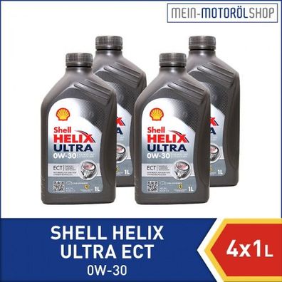 Shell Helix Ultra ECT 0W-30 4x1 Liter