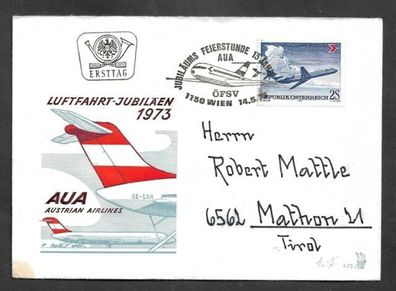 FDC Österreich 50 Jahre Luftfahrt Jubiläen 14.5.1973