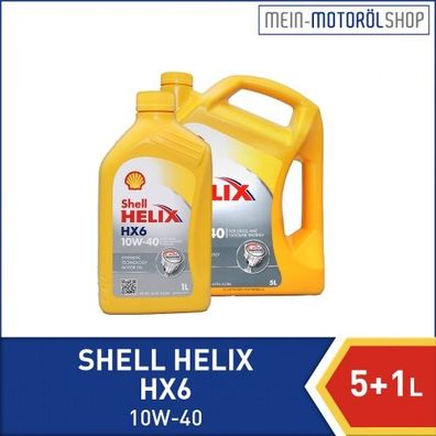 Shell Helix HX6 10W-40 5 + 1 Liter