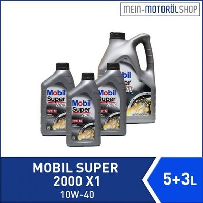 Mobil Super 2000 X1 10W-40 5 + 3 Liter