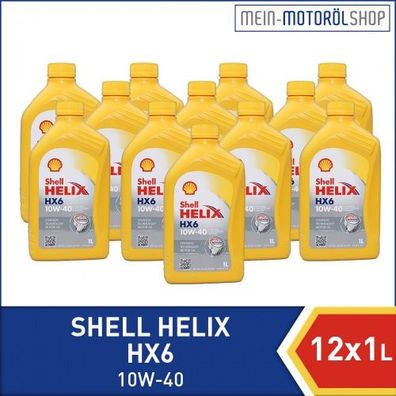 Shell Helix HX6 10W-40 12x1 Liter
