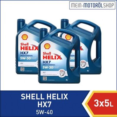 Shell Helix HX7 Professional AV 5W-30 3x5 Liter