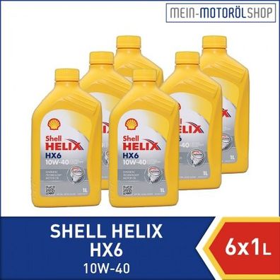 Shell Helix HX6 10W-40 6x1 Liter