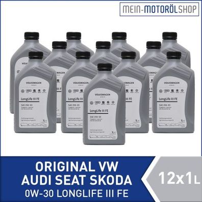 Original VW Audi Seat Skoda 0W-30 Longlife FE 3 12x1 Liter