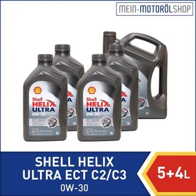 Shell Helix Ultra ECT C2 C3 0W-30 5 + 4 Liter