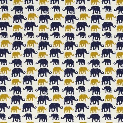 Jersey Theo Elefanten blau gelb von Swafing 50cm x155cm Öko Tex