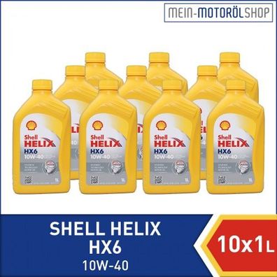 Shell Helix HX6 10W-40 10x1 Liter