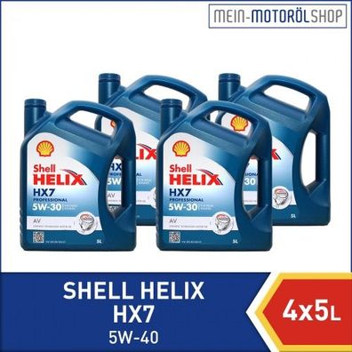 Shell Helix HX7 Professional AV 5W-30 4x5 Liter