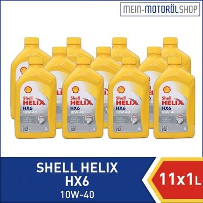 Shell Helix HX6 10W-40 11x1 Liter