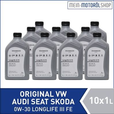 Original VW Audi Seat Skoda 0W-30 Longlife FE 3 10x1 Liter