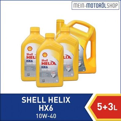Shell Helix HX6 10W-40 5 + 3 Liter